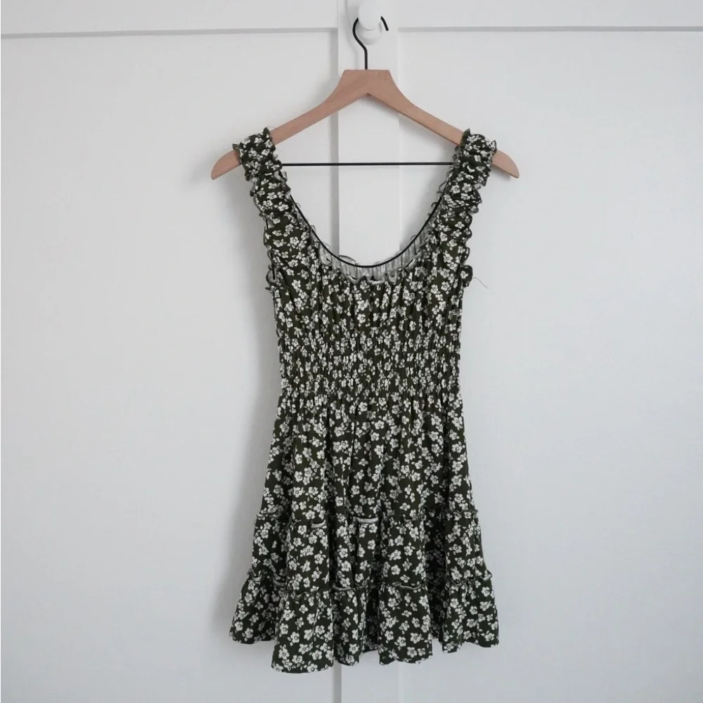 Urban Outfitters Green Floral Mini Dress
